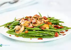 Green Beans and Bacon with Sautéed Mushrooms and Shallots