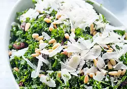 Kale Salad with Pinenuts, Currants and Parmesan