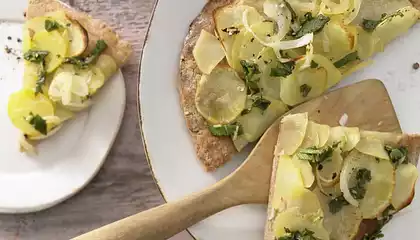 Potato Pizza with sage and onion 