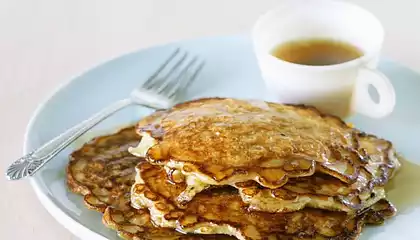 Pancakes with Syrup and Oatmeal