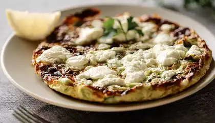 Lemon Frittata with Leeks & Goat Cheese