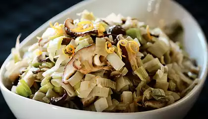 Braised Leeks and Mushrooms