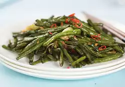 Stir-fried Long Beans with Red Chile and Garlic