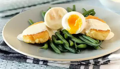 Golden Polenta & Egg with Mustard Sauce