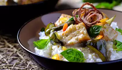 Tofu and Eggplant Green Curry