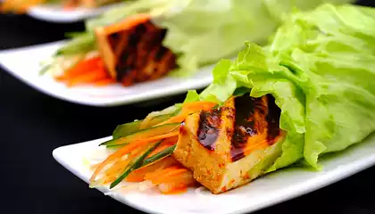 Bulgogi-Spiced Tofu Wraps with Kimchi Slaw