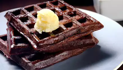 Dark Chocolate Waffles with Coconut-Maple Butter