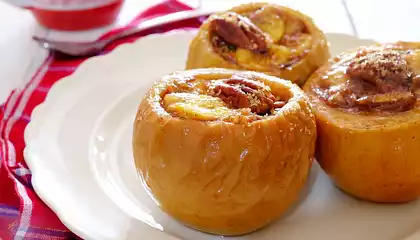 Winter-Spiced Banana and Pecan Stuffed Apples