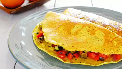 Vegan Roasted Vegetable Omelette