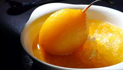 Golden Pears with Spiced Maple Granita
