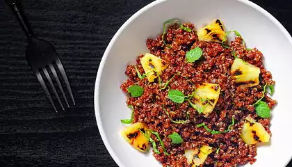 Grilled Pineapple and Red Curry Quinoa