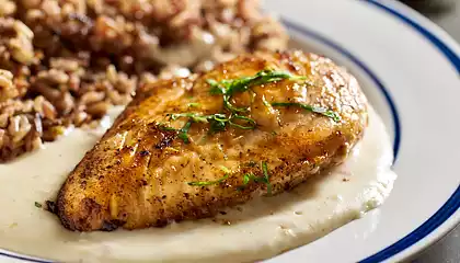 Chicken Breasts with Roasted Garlic-Chevre Sauce