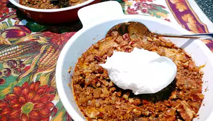 Pumpkin Custard with Pecan-Ginger Topping