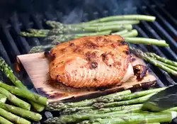 Ginger Cedar Planked Salmon with Maple Glaze