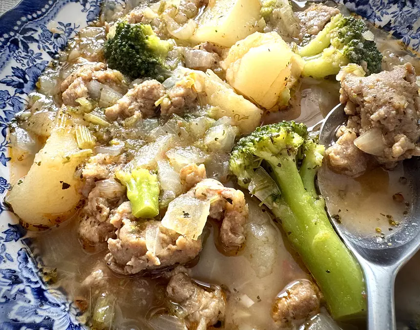 Sausage and Broccoli Minestrone Soup