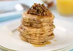 Buttermilk Whole Wheat Pancakes with Maple Nut Topping