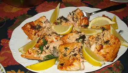 Dilled Salmon Steaks