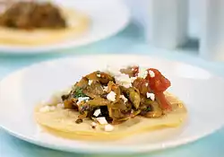 Sauteed Mushrooms, Onion, and Chipotle Chile with Corn Tortillas