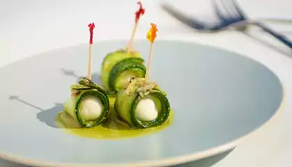 Marinated Zucchini and Bocconcini Parcels