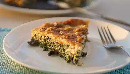 Crustless Spinach and Mushrooms Quiche