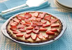 Ricotta and Strawberry Cheese Pie with Almond Crust