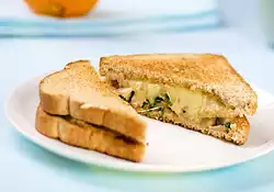 Grilled Cheese Sandwich with Sauteed Mushrooms and Arugula