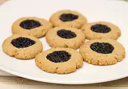 Low-fat Blueberry Chocolate Thumbprint Cookies