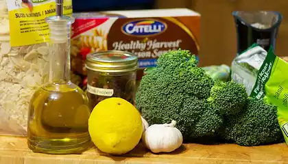 Roasted Broccoli, Garlic and Toasted Almonds with Pasta