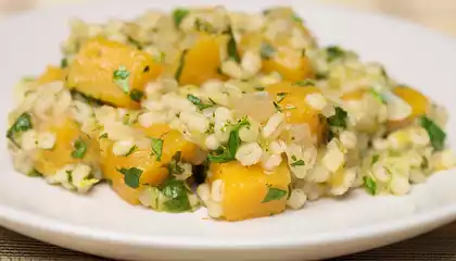 Butternut Squash and Pearl Barley Pilaf