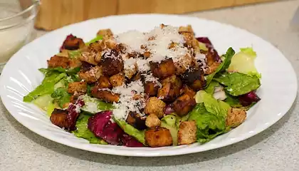 Caesar Salad with Roasted Tofu