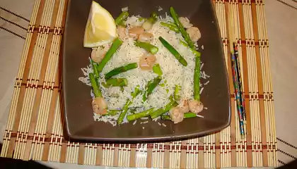 Fresh Asparagus-Shrimp Rice