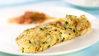 Potato Ham and Herb Omelette