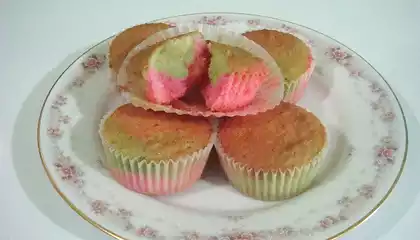 Homemade Two Tone Cupcakes