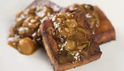 Roasted Tofu With Oyster Mushroom Gravy