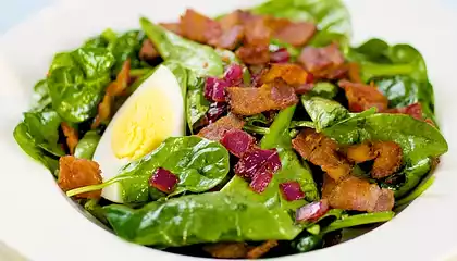 Spinach Salad with Warm Bacon Dressing