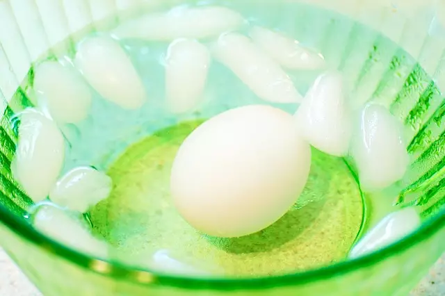 Remove the eggs from the hot water...