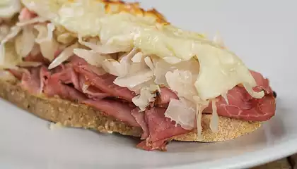 Open Faced Reuben Sandwiches