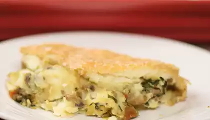 Sauteed Mushroom and Layered Mashed Potato Casserole