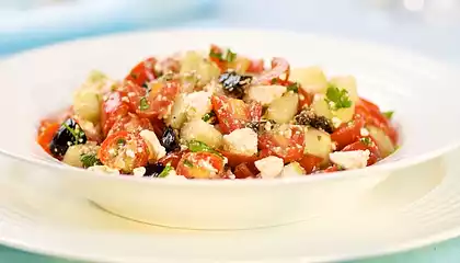 Cherry Tomato, Cucumber, Black Olives and Feta Salad