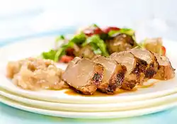 Grilled Garlic and Lime Pork Tenderloin with Onion Marmalade