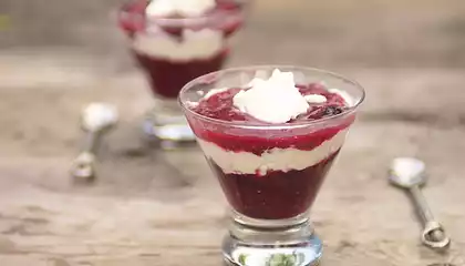 Gingery Blueberry and Rhubarb Fool