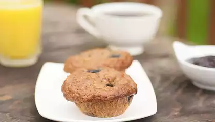 Blueberry, Banana and Apple Oatmeal Muffins