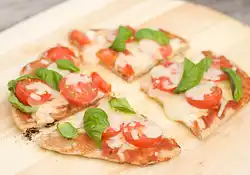 Grilled Tomato and Mozzarella Pizza with Basil