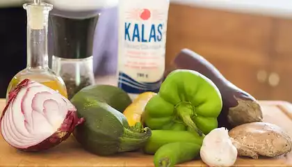 Pasta with Grilled Summer Vegetables