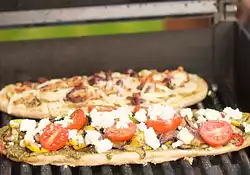 Grilled Summer Vegetable Pizza with Basil Pesto and Feta