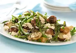 Grilled New Potato and Green Bean Salad with Feta and Olives