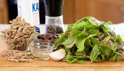 Pasta with Beet Greens and Raisins