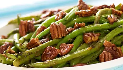 Skillet Green Beans with Toasted Butter-Maple Pecans