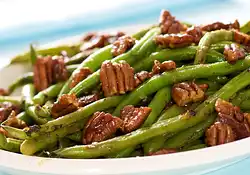 Skillet Green Beans with Toasted Butter-Maple Pecans