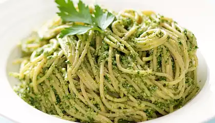 Arugula, Parsley and Ricotta Pesto with Pasta